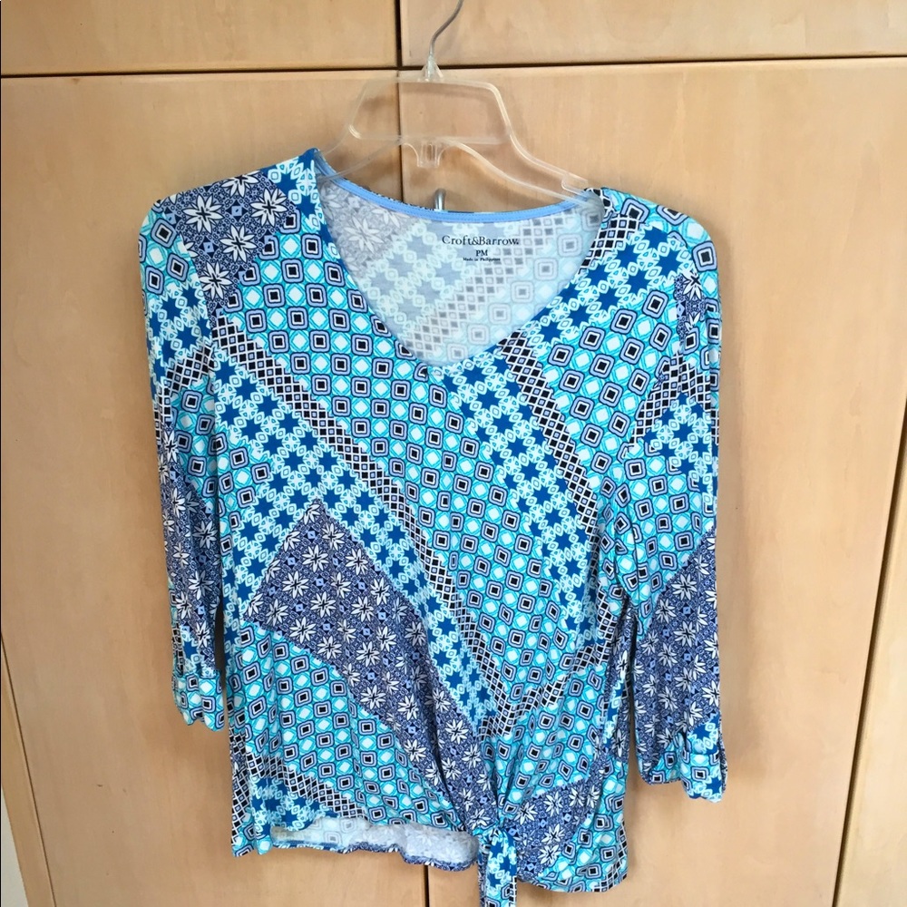Croft & Barrows top,MP,great colors, tie at bottom